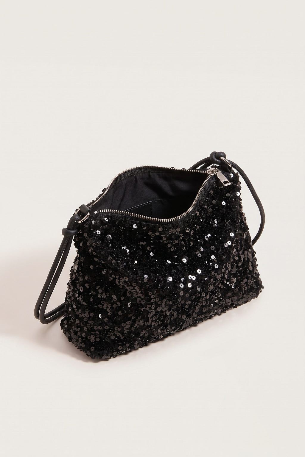 Giselle Shoulder Bag in Black — open view