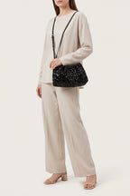 Giselle Shoulder Bag in Black — on model