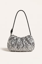 Giselle Shoulder Bag in Silver — front view