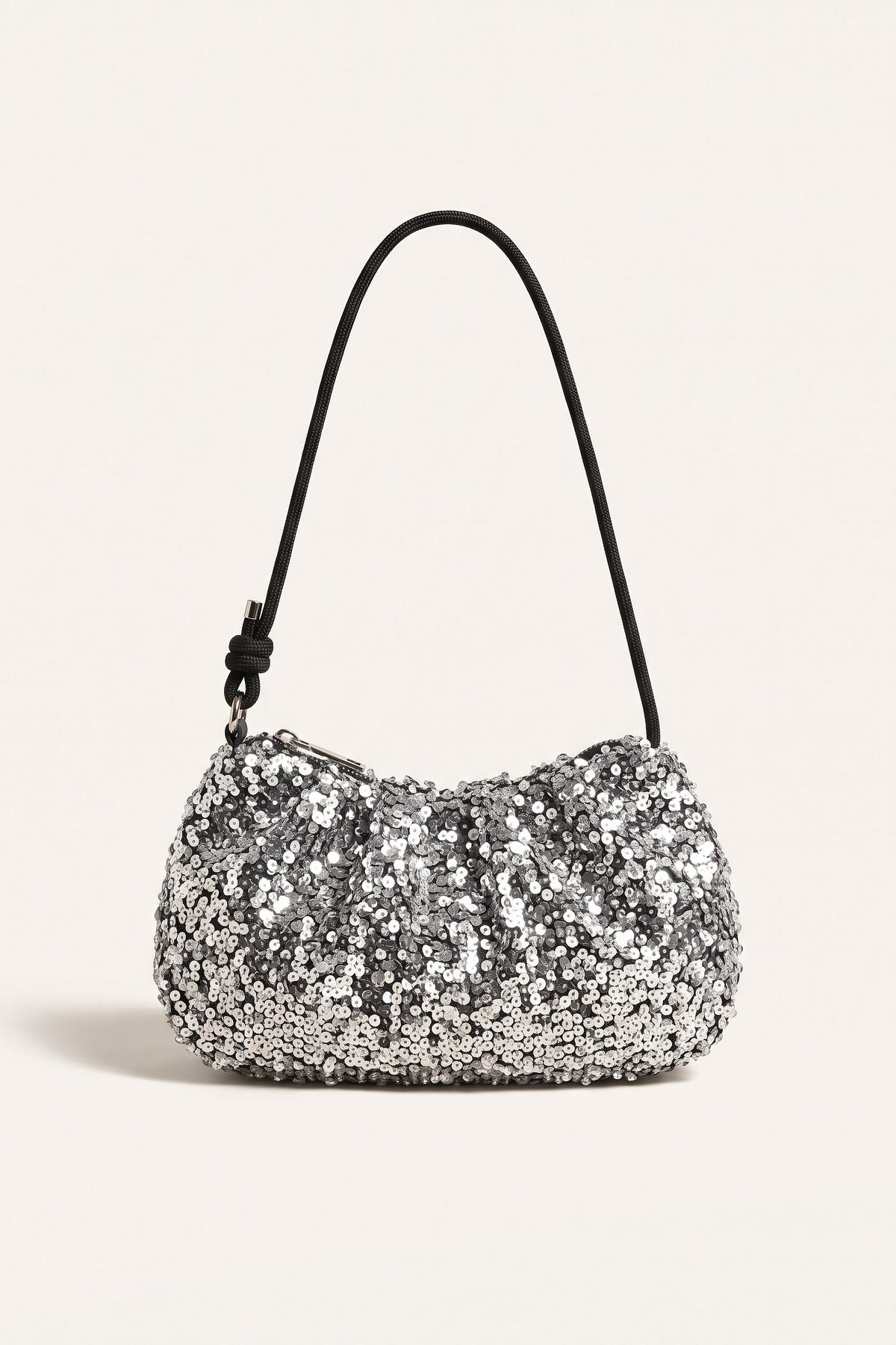 Giselle Shoulder Bag in Silver — front view