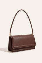 Harriet shoulder bag in brown — three-quarter view