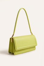 Harriet shoulder bag in green — three-quarter view
