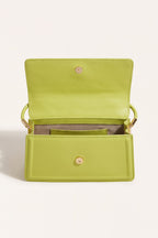 Harriet shoulder bag in green — open view