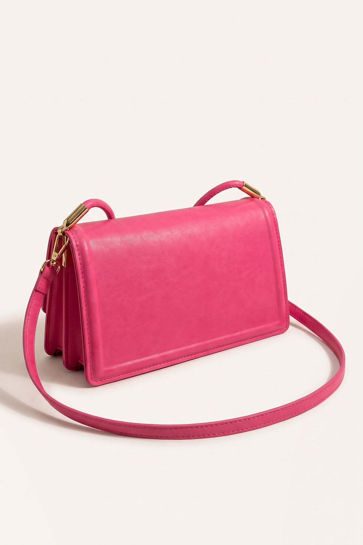 Harriet shoulder bag in pink — three-quarter view