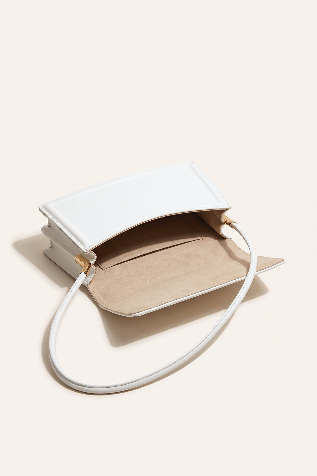 Harriet shoulder bag in white — open view