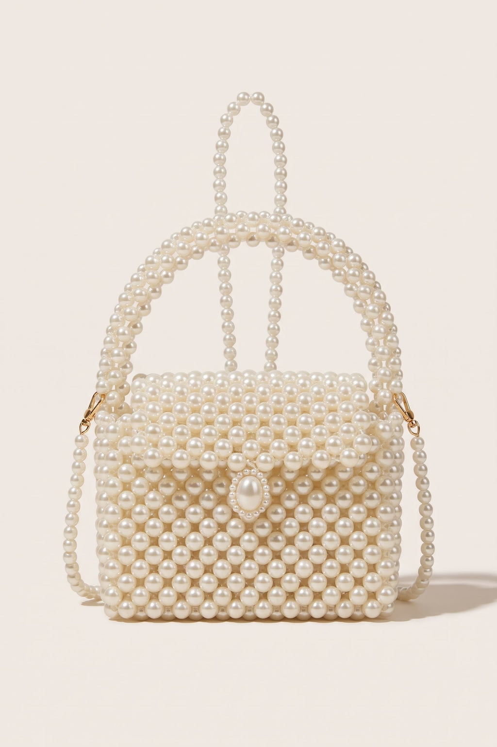 Iris mini bag in ivory — front view