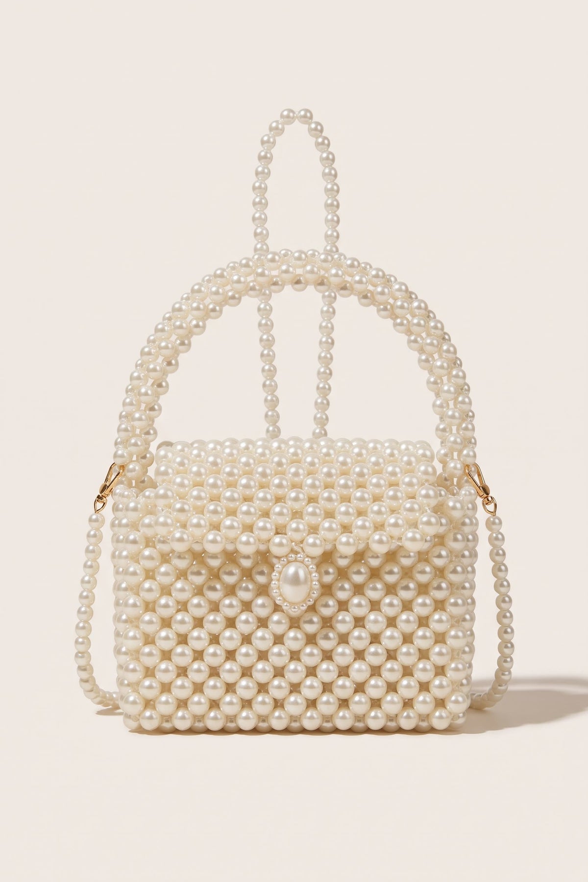 Iris mini bag in ivory — front view