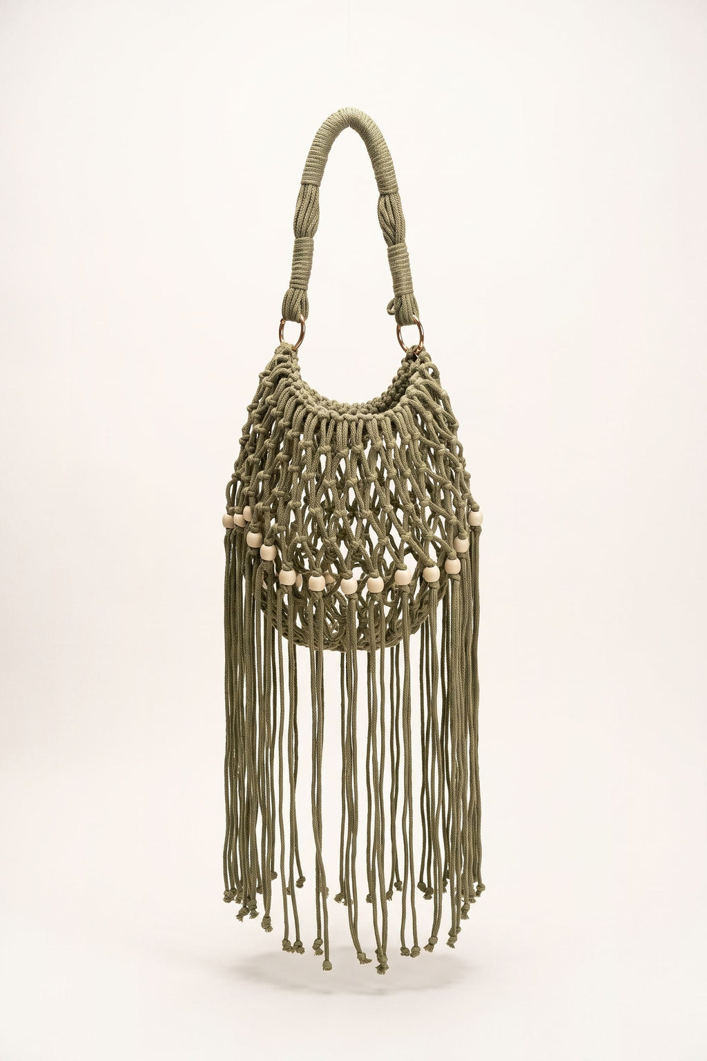 Juniper Shoulder Bag in Military Green — three-quarter view