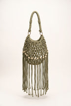 Juniper Shoulder Bag in Military Green — three-quarter view