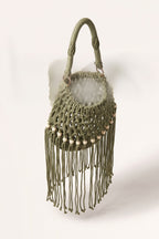Juniper Shoulder Bag in Military Green — open view