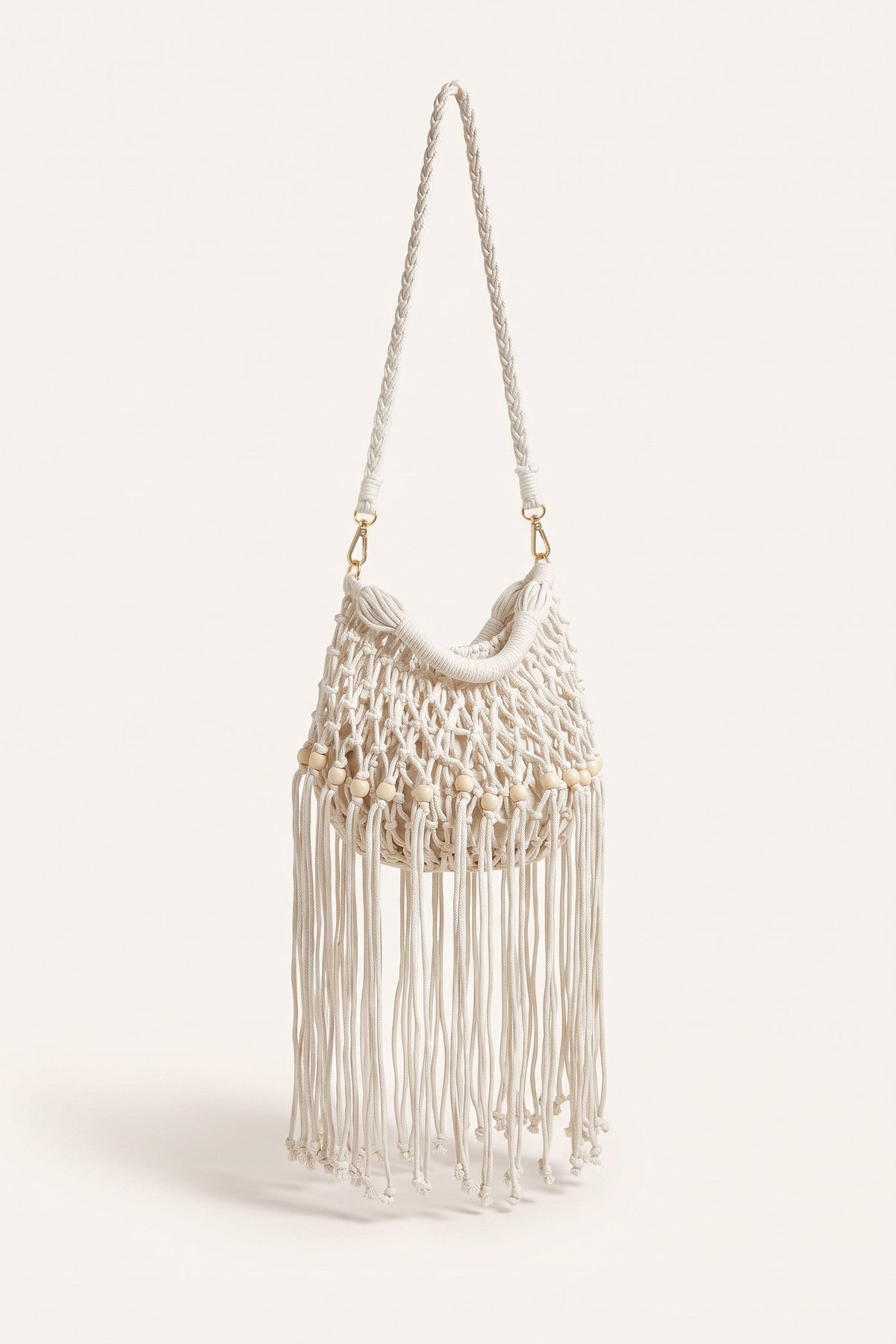 Juniper Shoulder Bag in Milk — three-quarter view