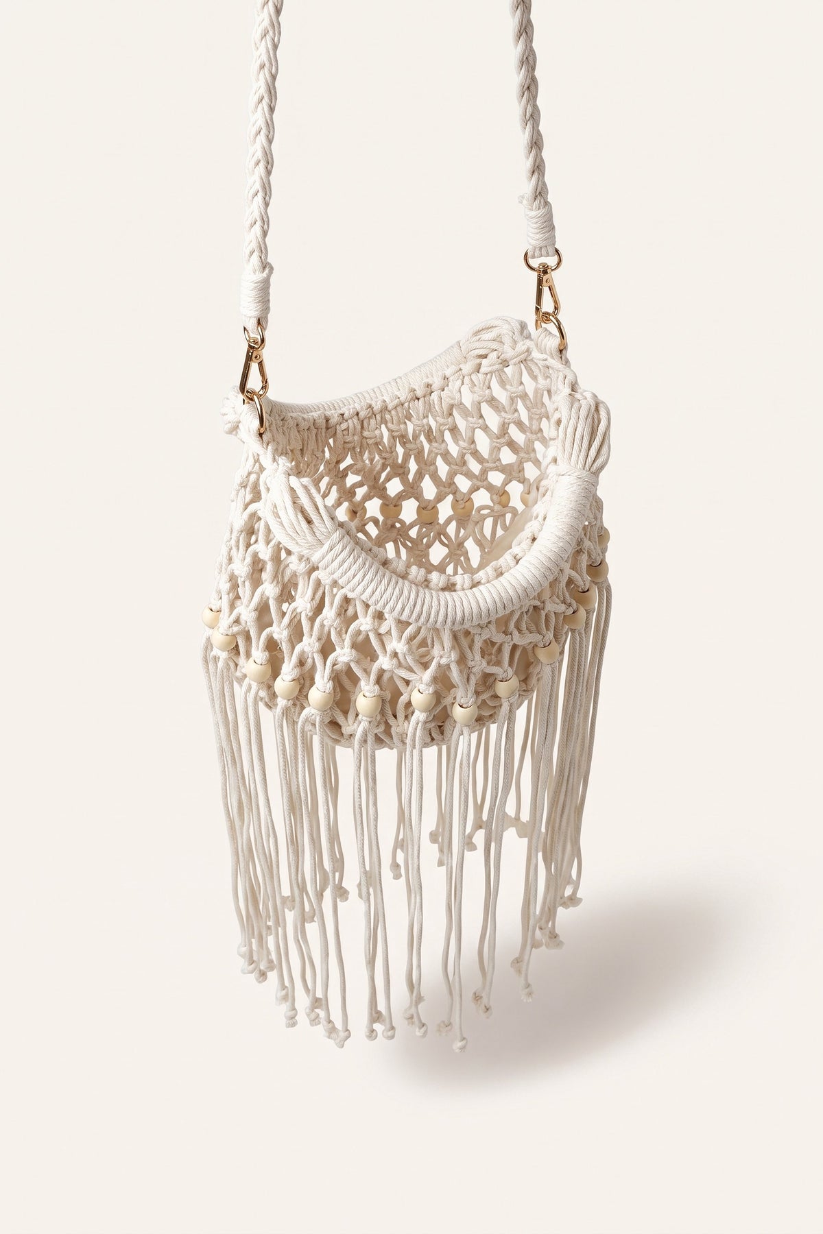 Juniper Shoulder Bag in Milk — open view