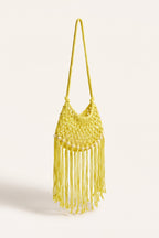 Juniper Shoulder Bag in Yellow — open view