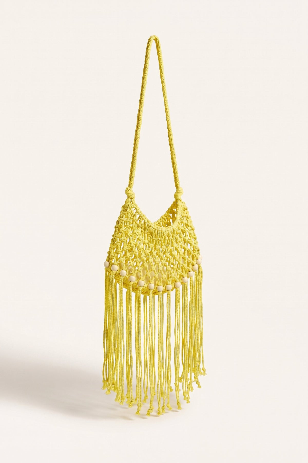 Juniper Shoulder Bag in Yellow — open view