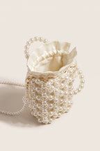 Perla crossbody bag in ivory — open view