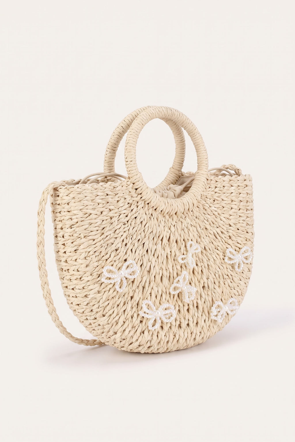 Sabine tote bag in Beige — three-quarter view