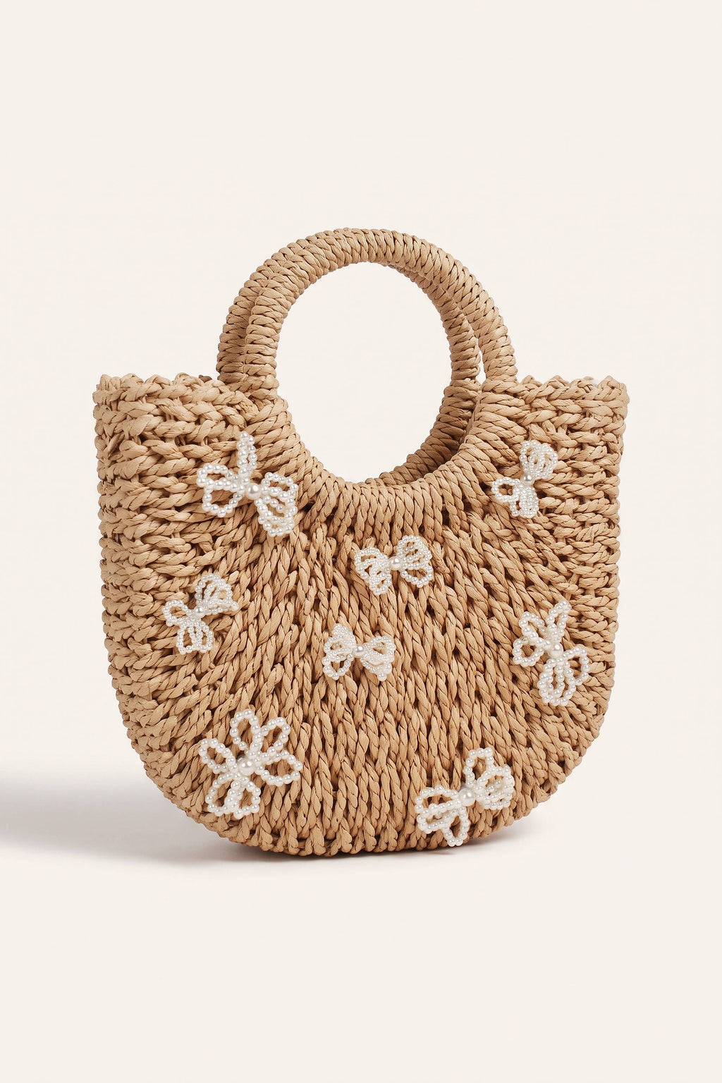 Sabine tote bag in Dark Beige — three-quarter view