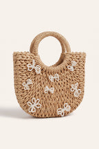 Sabine tote bag in Dark Beige — three-quarter view