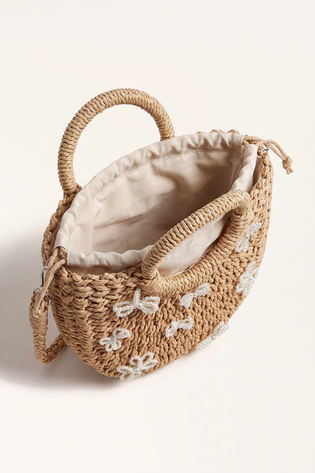 Sabine tote bag in Dark Beige — open view