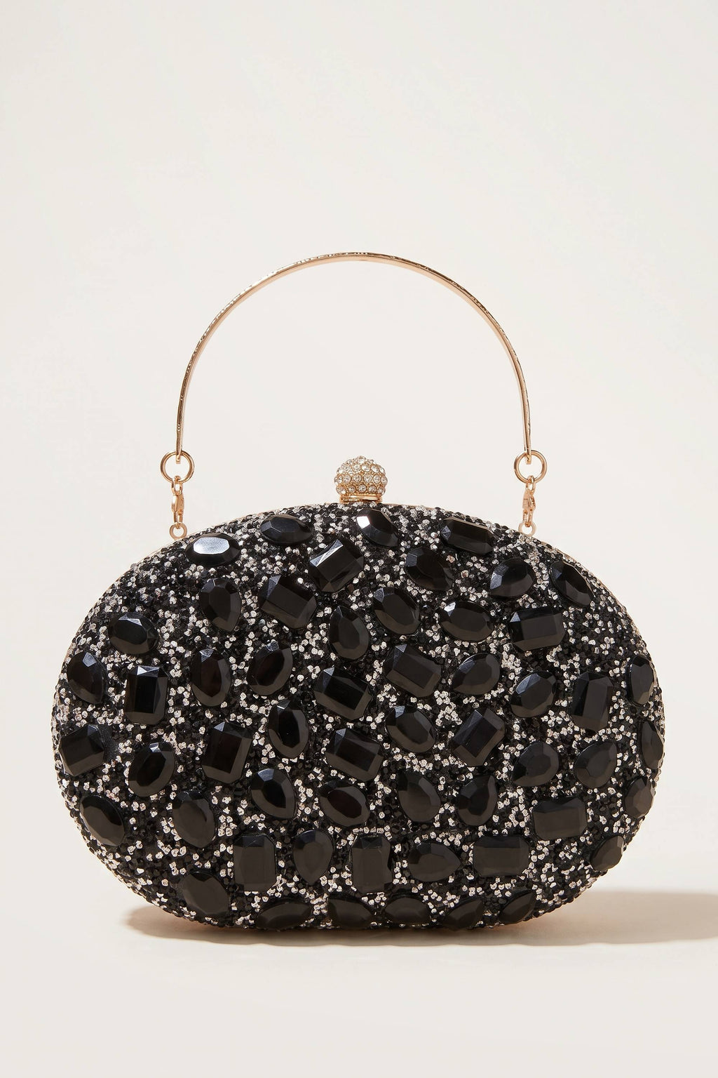 Seraphina Clutch in Black — front view