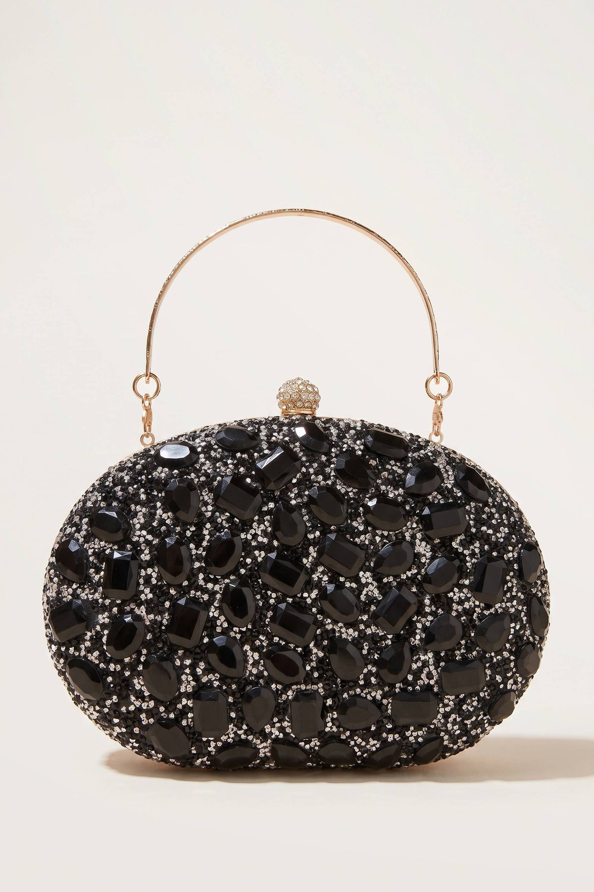 Seraphina Clutch in Black — front view