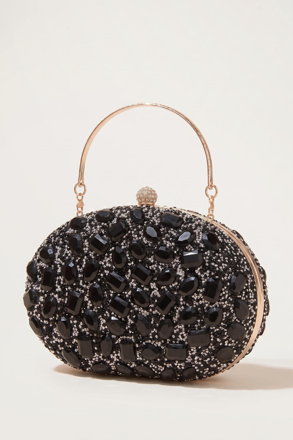 Seraphina Clutch in Black — three-quarter view
