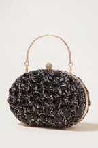 Seraphina Clutch in Black — three-quarter view