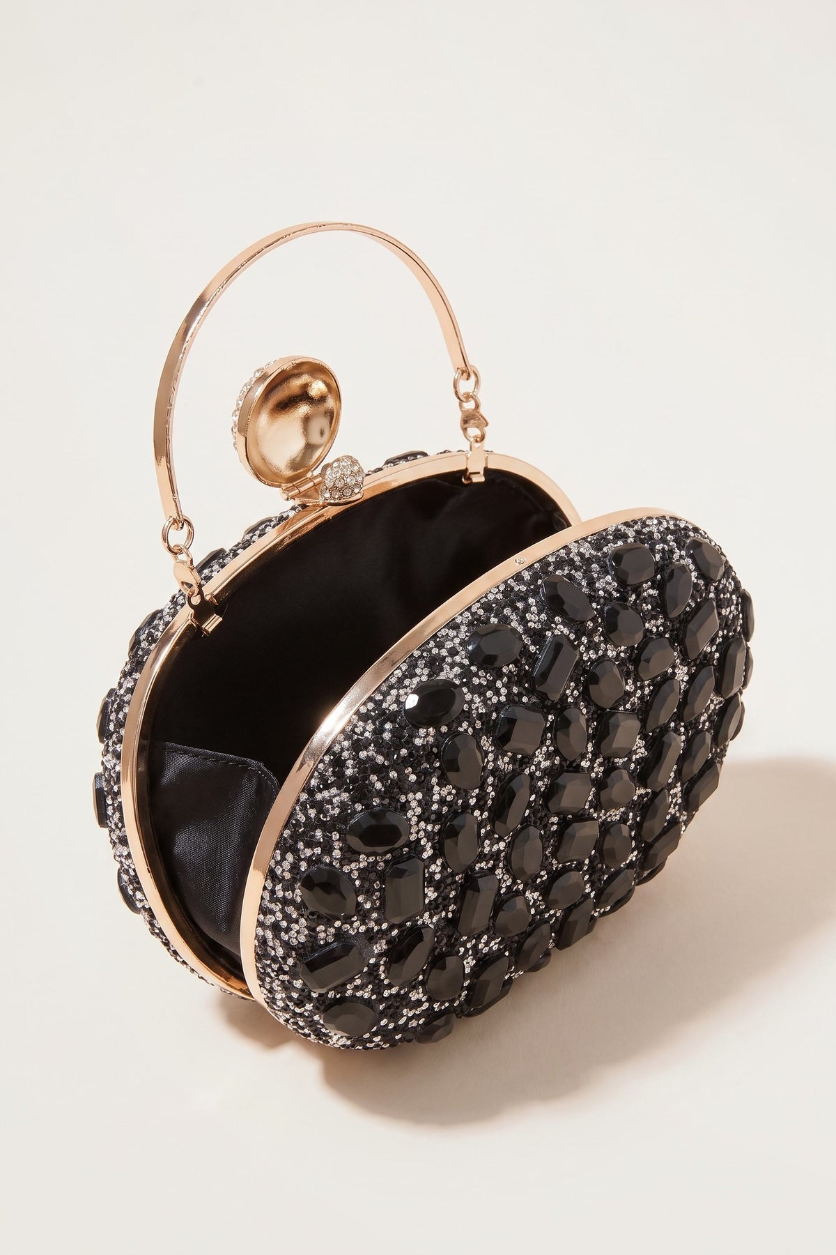 Seraphina Clutch in Black — open view