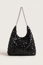 Sylvie Hobo Bag in Black — front view