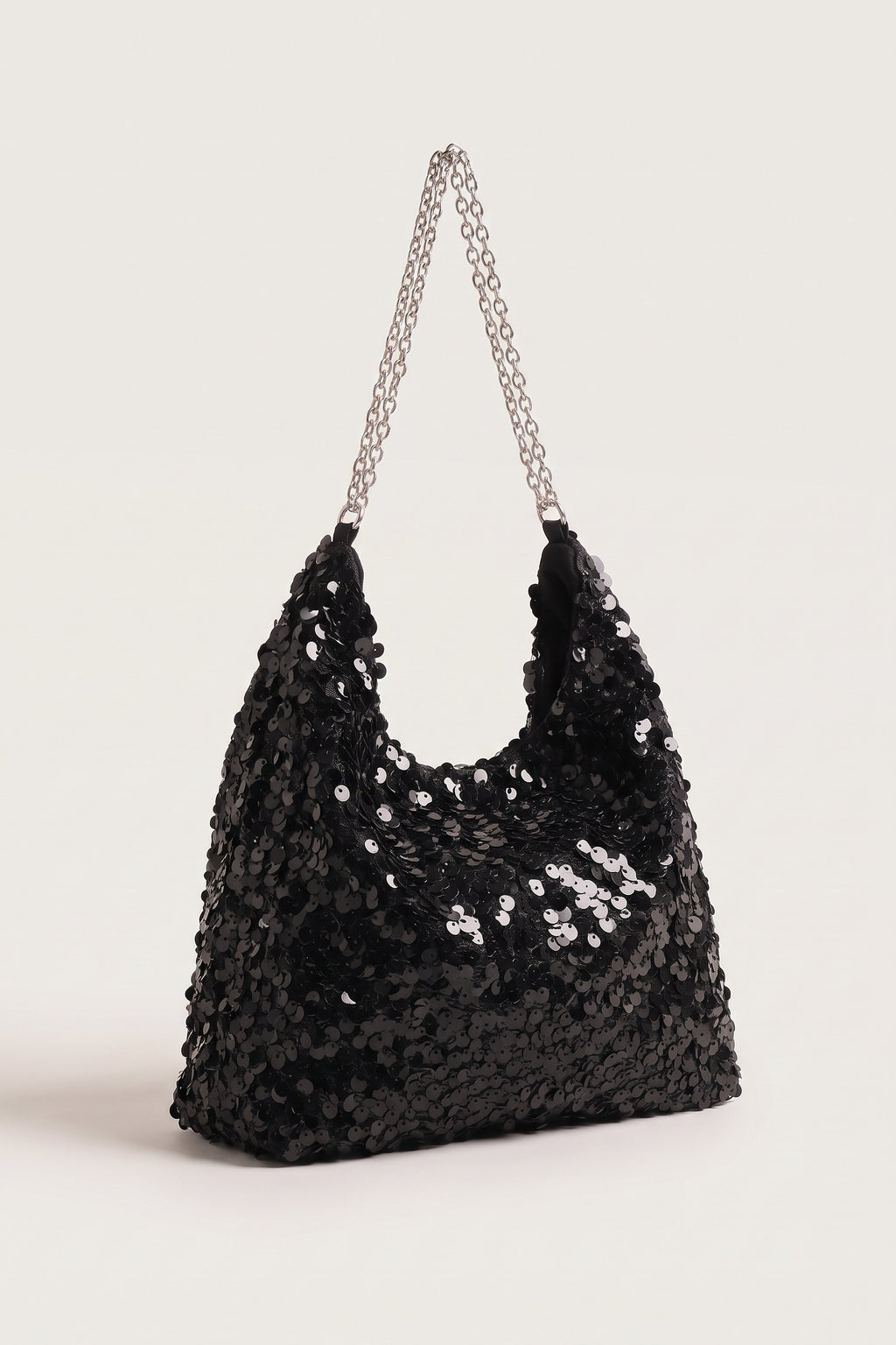 Sylvie Hobo Bag in Black — three-quarter view