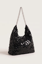Sylvie Hobo Bag in Black — three-quarter view