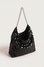 Sylvie Hobo Bag in Black — open view