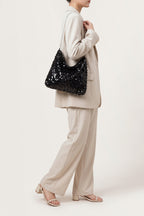 Sylvie Hobo Bag in Black — on model