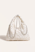 Sylvie Hobo Bag in White — front view