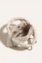Sylvie Hobo Bag in White — open view