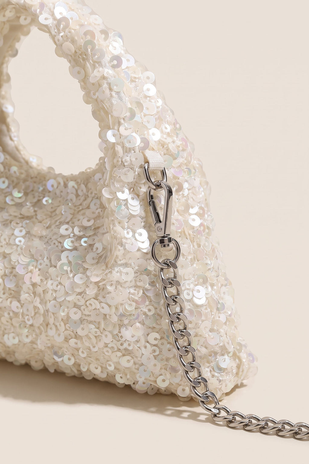 Sylvie Hobo Bag in White — detail