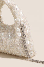 Sylvie Hobo Bag in White — detail