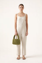 Wren Tote Bag in Military Green — on model