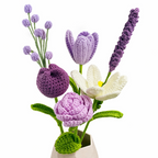 Crochet Floral Stems Soft Lavender Bouquet — product view