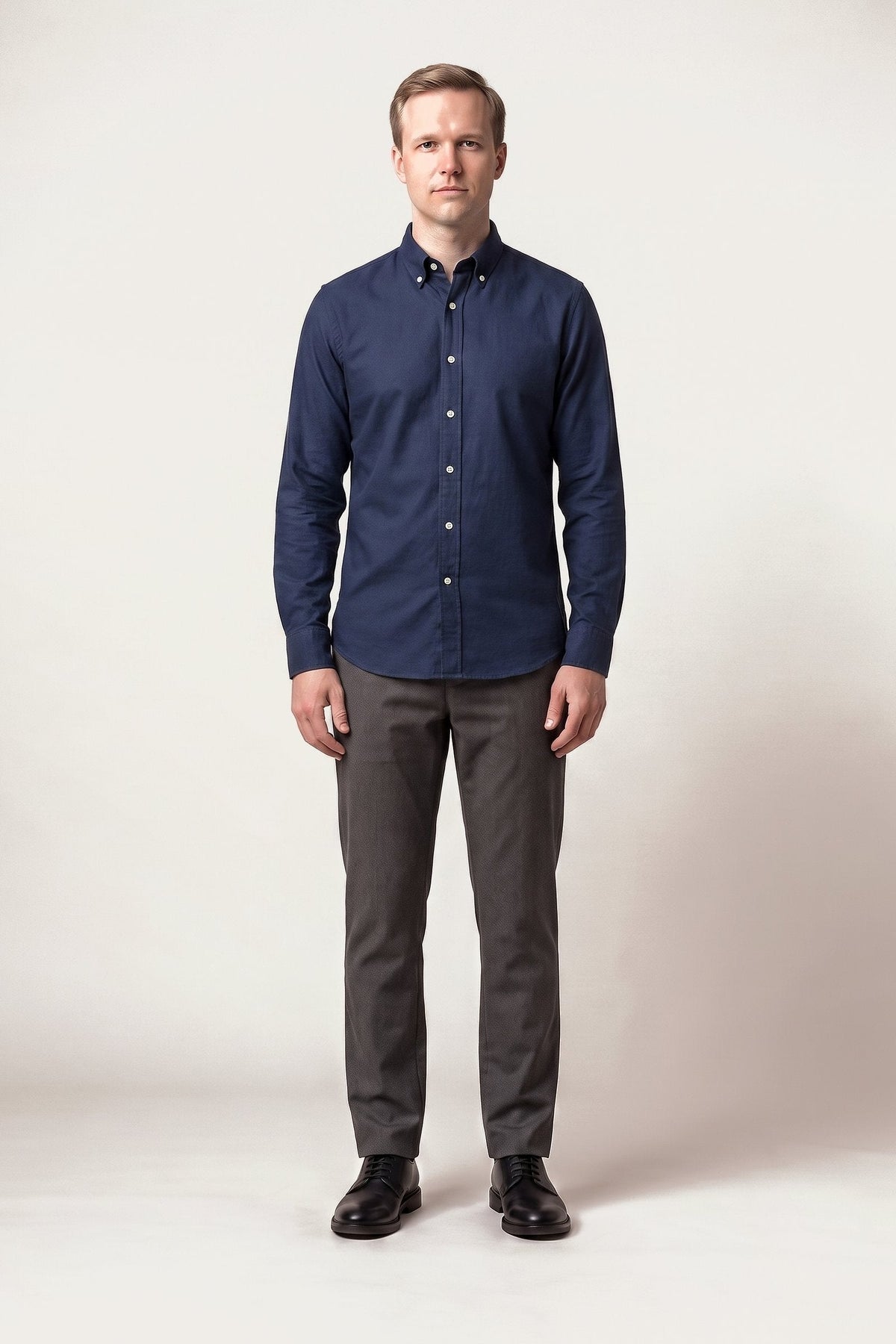 Anton shirt in navy — front view