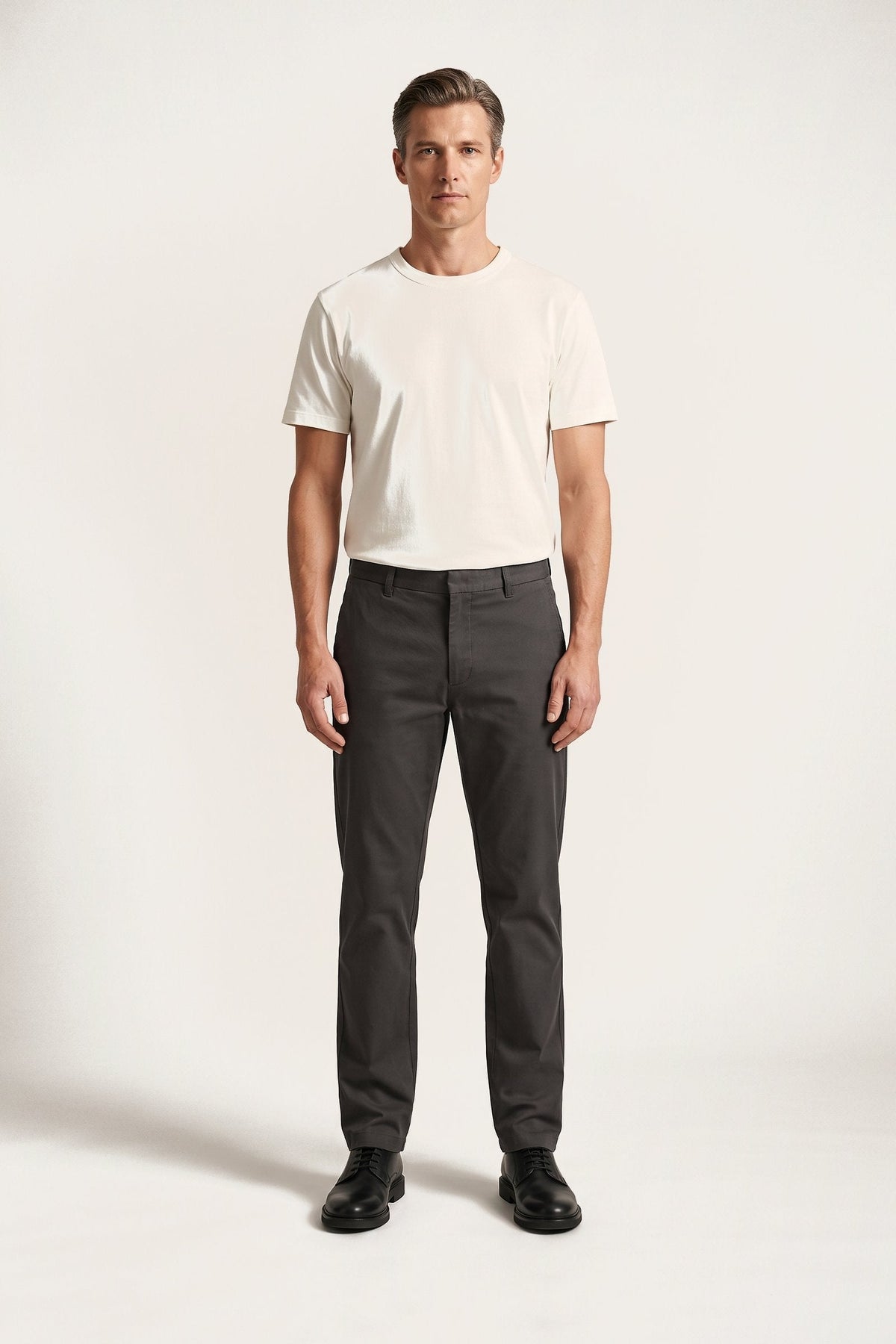 Frey chinos in dark grey — front view