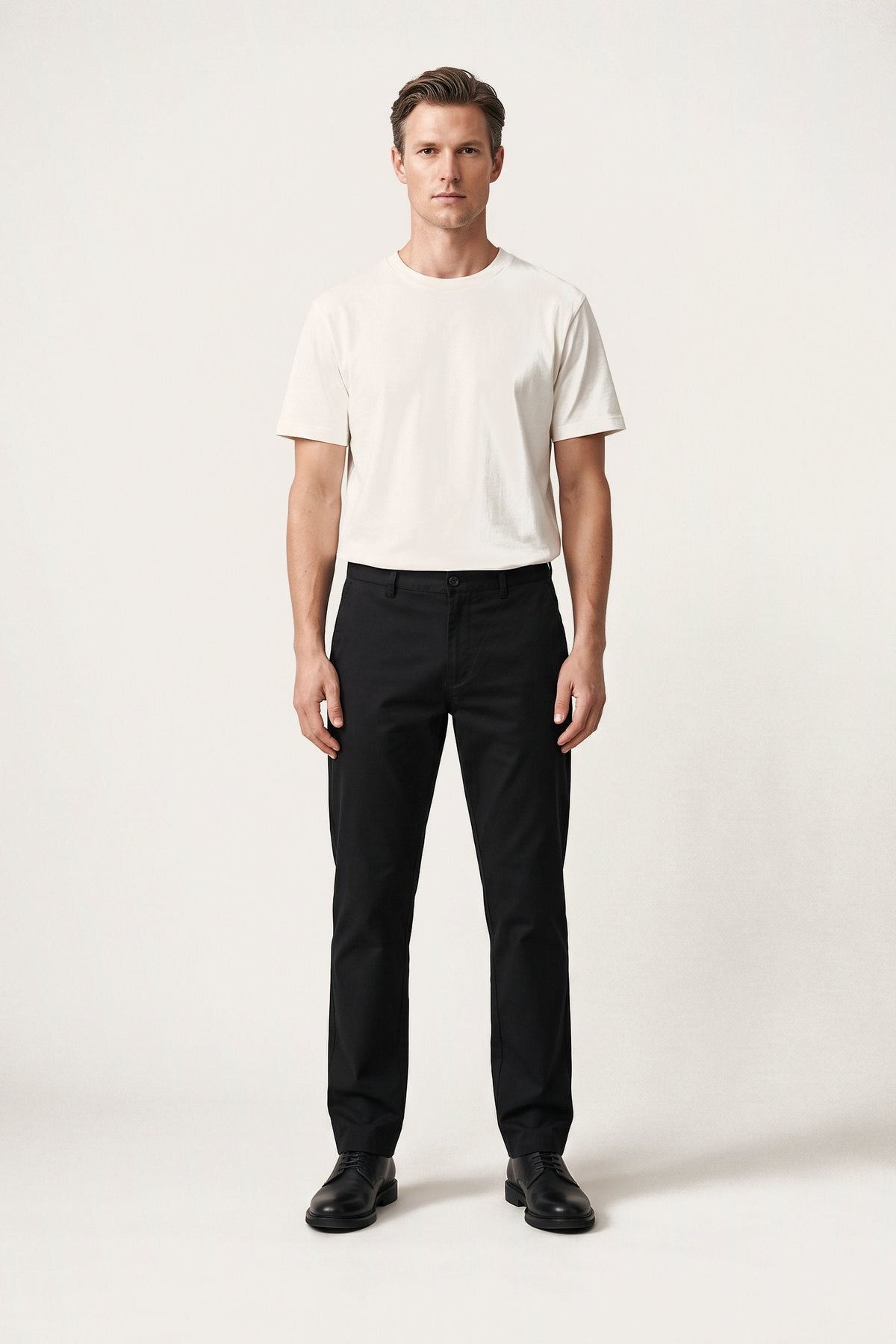 Frey chinos in black — front view
