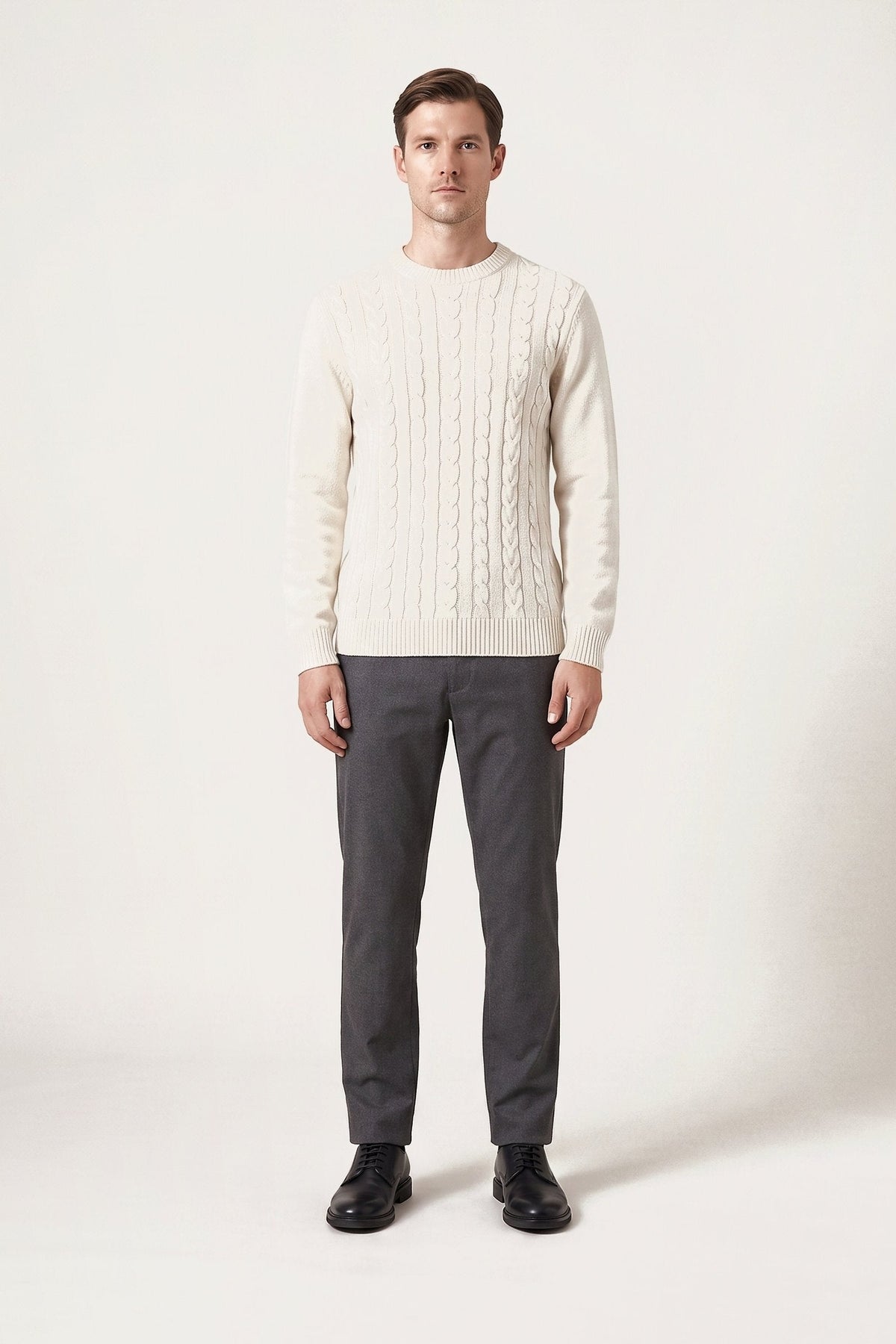 Malte jumper in off-white — front view