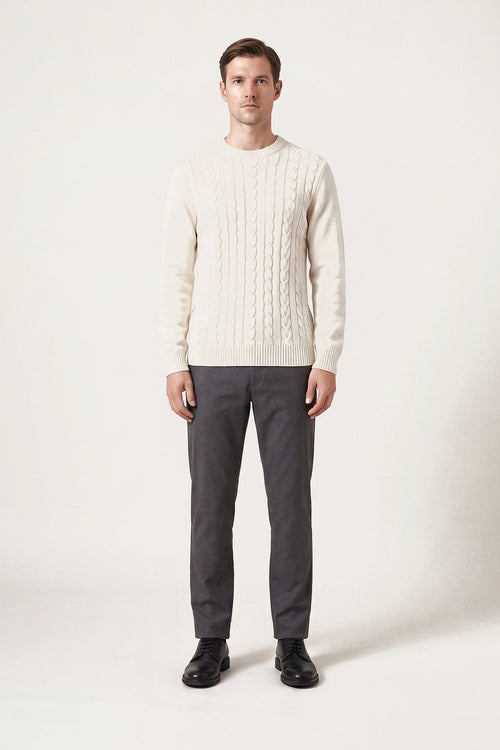 Malte jumper in off-white — front view