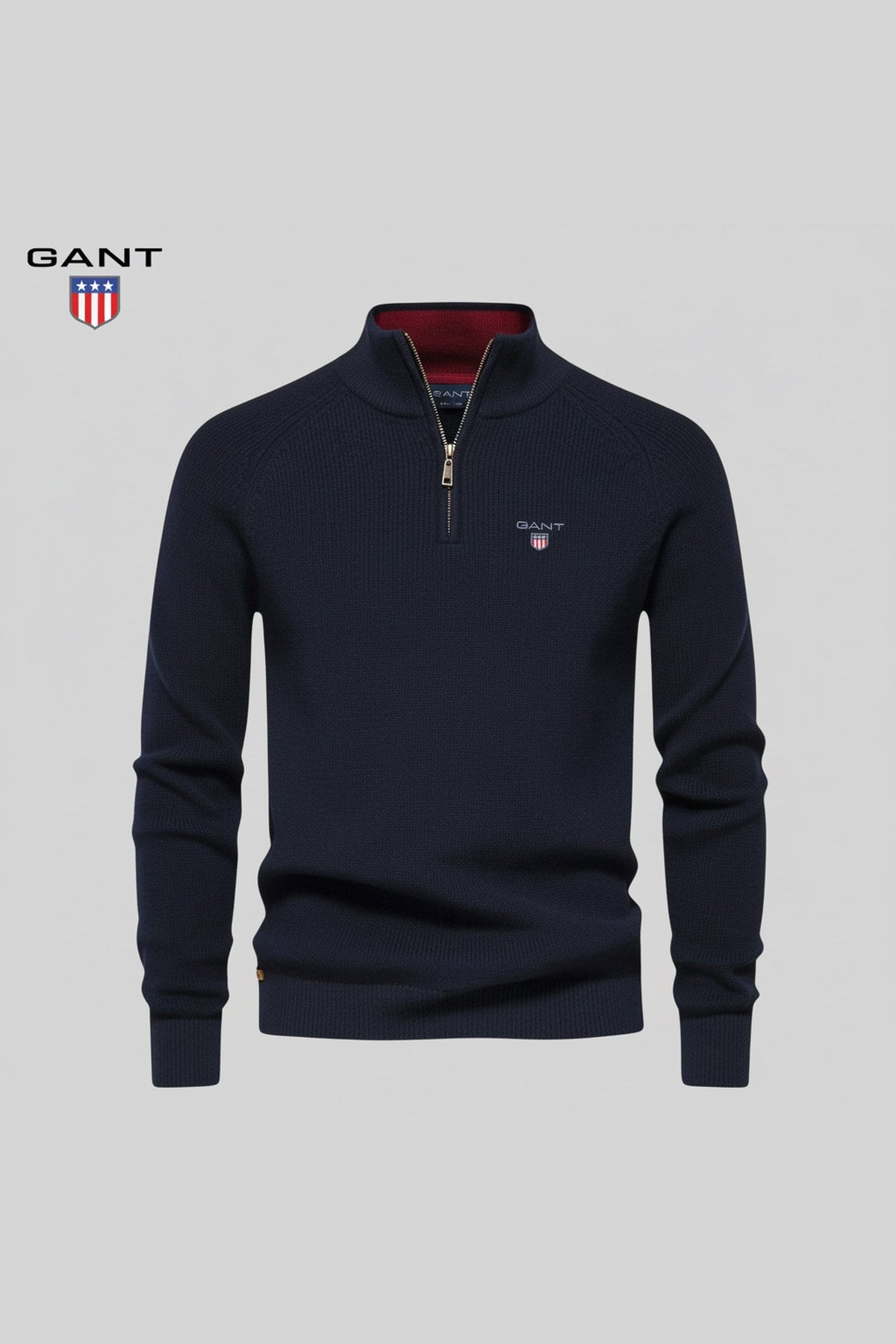 GANT® premium zip sweatshirt in navy — product photo