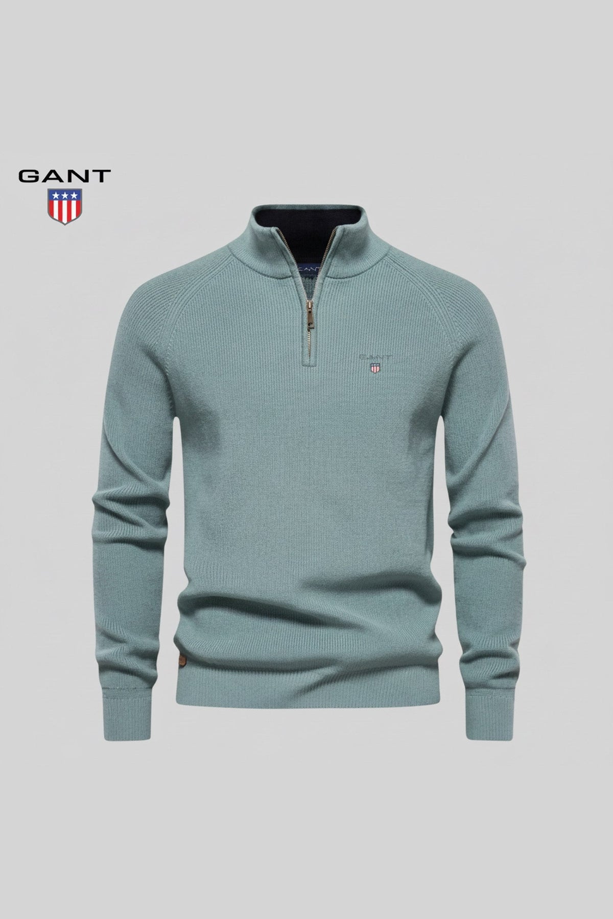 GANT® premium zip sweatshirt in petrol — product photo