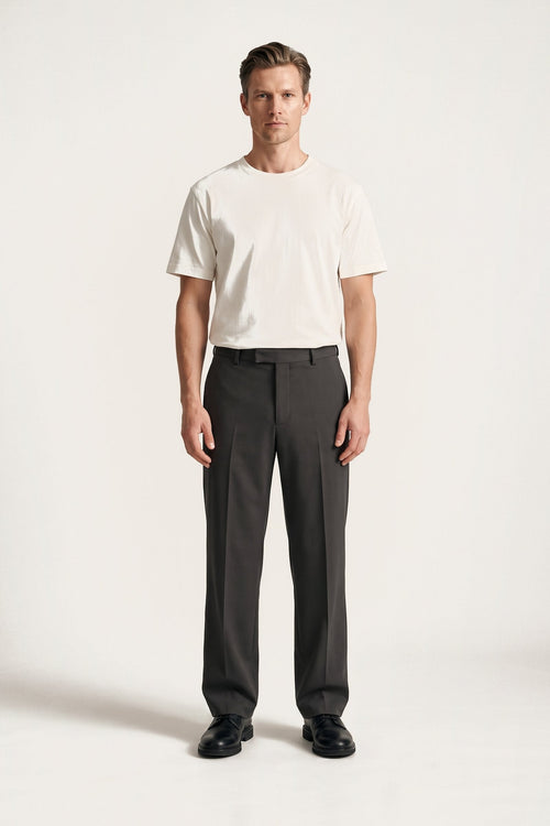 Sigurd trousers in dark grey — front view