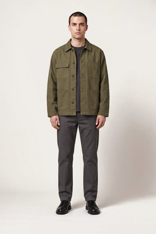 Torsten jacket in olive green — front view