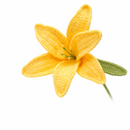 Crochet Lily in Yellow — detail view