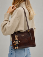 Avignon tote bag in Brown — on model